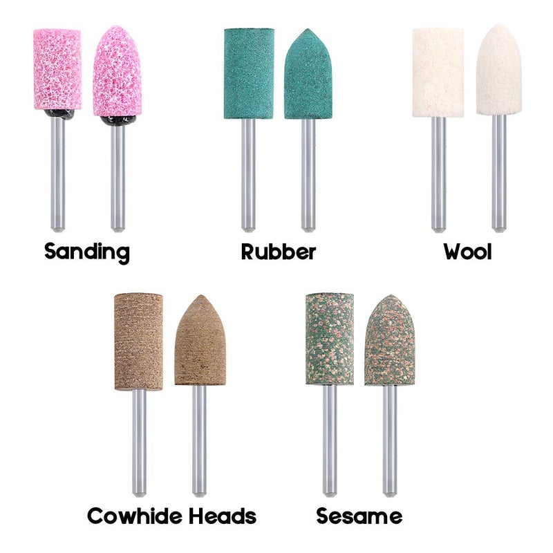 Keadic 100Pcs Rotary Grinding Stone Bits Set Felt Polishing Buffing Wheel for Dremel Rotary Tool, Shank Abrasive Mounted Stone Grinding Bits Abrasive Mounted Stone Sharpening Bit Set for Polishing - Image 4